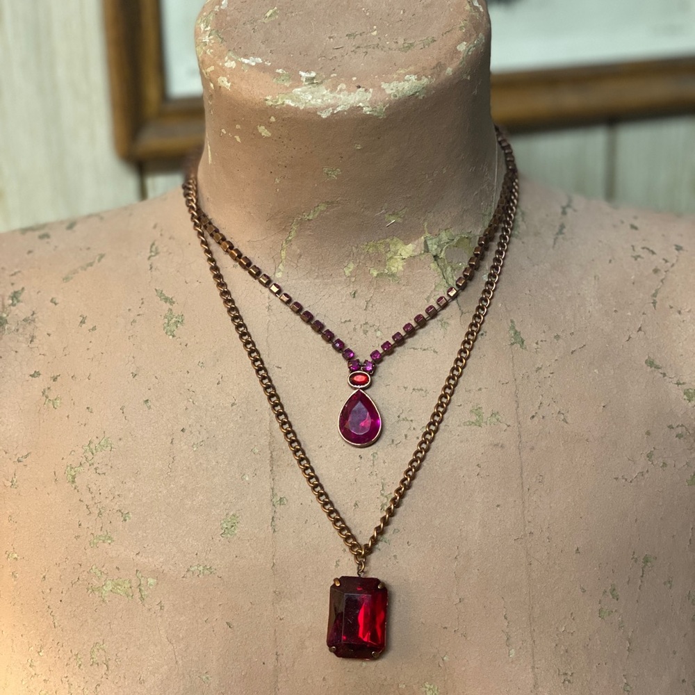 Rhinestone drop necklace